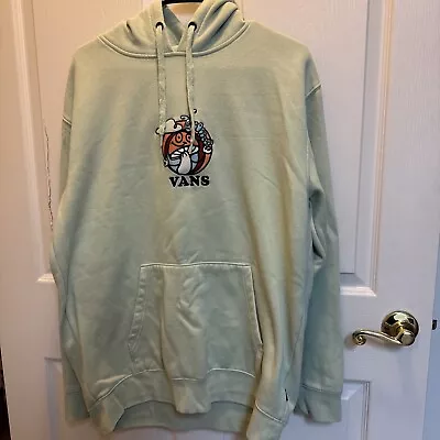 Vans Off The Wall Large Caterpillar Light Green Hoodie • $13.58