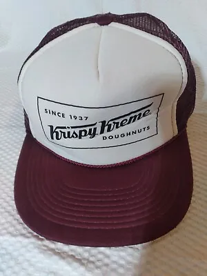 Mens Vintage Krispy Kreme Doughnuts Trucker Hat Red Snap Back Adjustable • $11.95