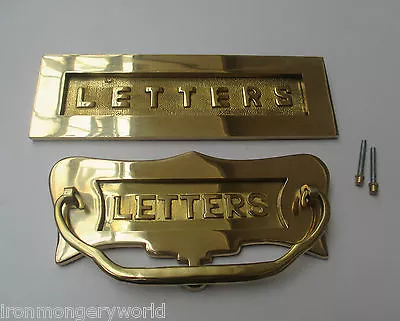 Sprung Solid Brass Vintage Period Home Letter Box Postal Plate Cover Victorian  • £45.99