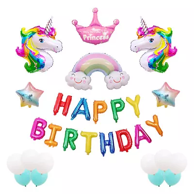 $11.99 • Buy Birthday Unicorn Birthday Party Balloons Decoration Pink Unicorn Theme Party Set