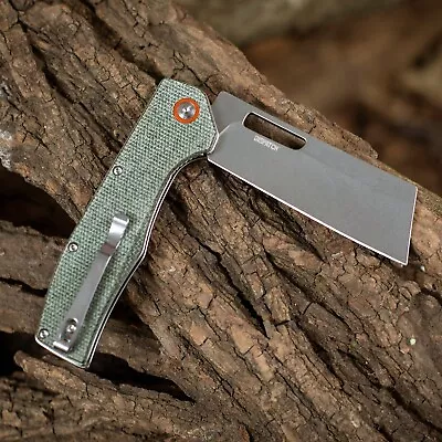 Pocket Knife 8Cr Blade Tactical EDC Folding Knife With Micarta Handle • $22.49