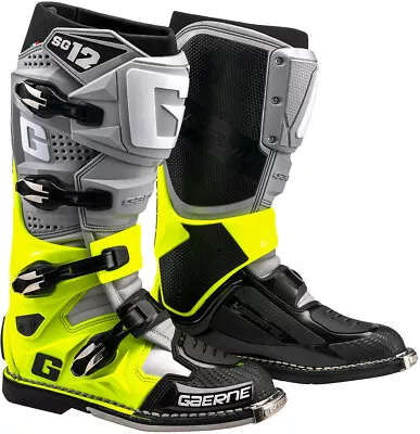 Gaerne SG-12 Boot Adult Grey/Flo Yellow/Black Motocross Off Road Dirt Bike Boots • $504.99
