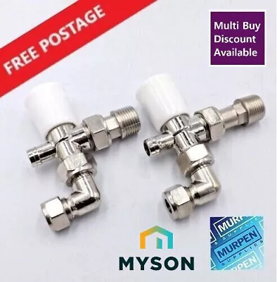 10mm Myson Matchmate 90° Lockshield & Drain Off Radiator Valve (Qty 2) VAT INC • £17.90