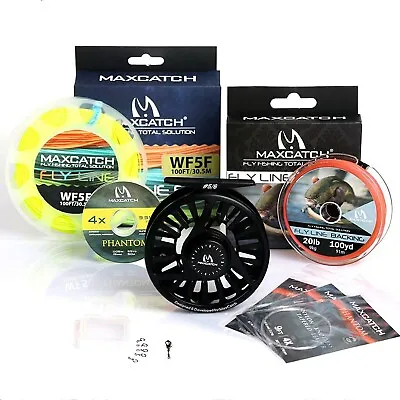 AVID Fly Fishing Reel With Fly Fishing Line Weight Forward Line Backing Leader • $59.89