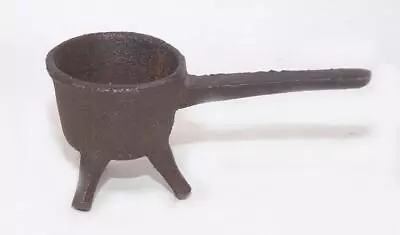 Antique Cast Iron Miniature Tripod Base Saucepan - 1 1/4  Dia. X 1 1/4  Tall (d) • $25