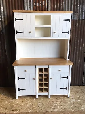 Rustic XL Pine And Oak Freestanding County Kitchen Welsh Dresser Unit Cupboard • £2280