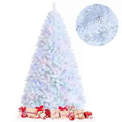 Costway 8ft White Iridescent Tinsel Artificial Christmas Tree W/1636 Branch Tips • $129.99