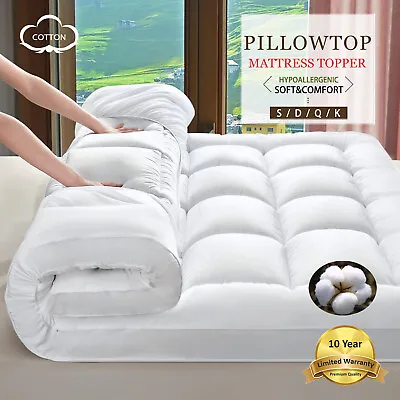 $60.59 • Buy Bed Pillowtop Mattress Topper Deep Thick Breathable Single Queen Double King New
