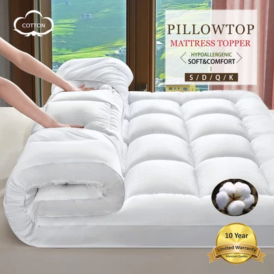 $61.59 • Buy Bed Pillowtop Mattress Topper Deep Thick Breathable Single Queen Double King New