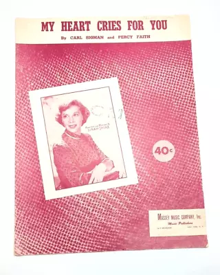 My Heart Cries For You By Sigman & Faith 1950 Sheet Music Piano Ukulele • $6.50