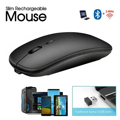 $11.29 • Buy Optical Wireless Bluetooth 5.1 Slim Rechargeable Mouse For Laptop, Mac，iPad