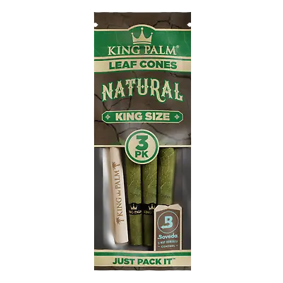 King Palm | 3 Natural King Size | Unflavoured Palm Cones • £3.99