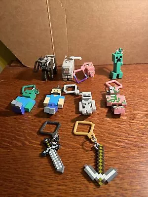 (10) Minecraft Figures Keychains Bag Clips Backpack Hangers Figures! • $7.99