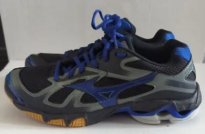 Mizuno Wave Bolt 5 Volleyball Black & Blue Athletic Training Shoe Women Sz W6.5 • $10.45