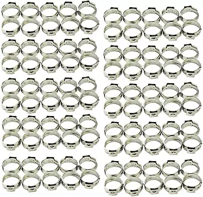 100Pcs 1/2 Inch PEX Cinch Clamp Rings 304 Stainless Steel Cinch Crimp Rings Pin • $22.21