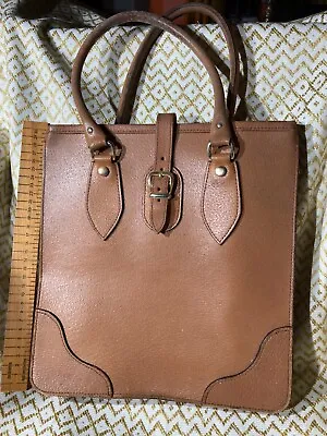 Vintage Smythson Tan Leather Tote/shoulder Bag • £10.50