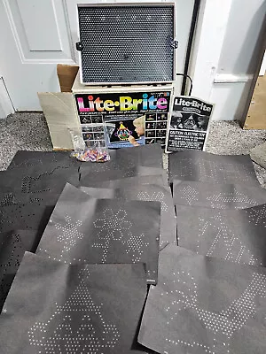 Vintage 1986 LITE BRITE With 16 Sheets Total 10 Are Unused Original Instructions • $31.99