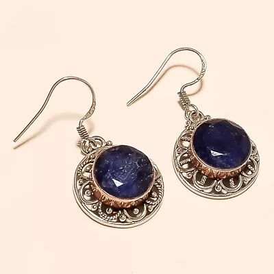 Natural African Sapphire Earrings 925 Sterling Silver Anniversary Gift Jewelry • $46.08