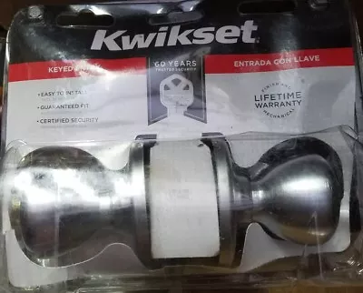 KwikSet Keyed Entry Door Knob Set 400T 26D CP CODE K6 BBPKG • $12.98