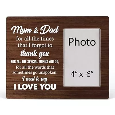 Gift For Mom Dad Parents Wood Picture Frame Mum And Dad I Love You Wooden Pho... • $23.21