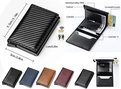 RFID Blocking Genuine Leather Credit Card Holder Money Cash Clip Wallet Purse • $5.95