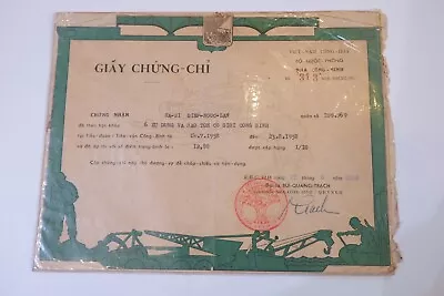 Arvn South Republic Vietnam Army The Corps Of Engineers Certificate Vietnam War • $45