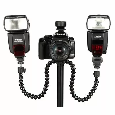 Macro Shot Dual Arm Bracket Hotshoe Mount Octopus Flash Holder W/ Ball Head  • $30.99