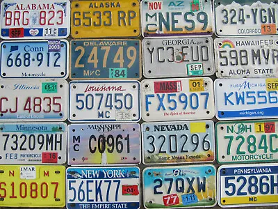 Motorcycle License Plate Almost All 50 States Avaible Plates - (Pick Your Tag) • $14.99