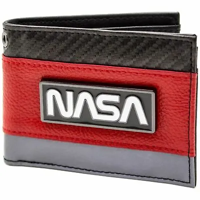 Official Nasa Silver Badge Space Exploration Red ID & Card Wallet *SECOND* • £7.99