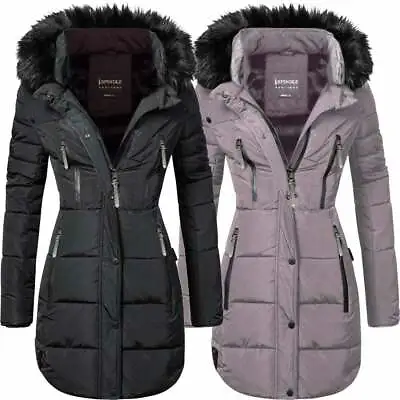 £49.99 • Buy Spindle Womens Long Winter Fleece Lined Parka Coat Quilted Jacket Zip Pockets