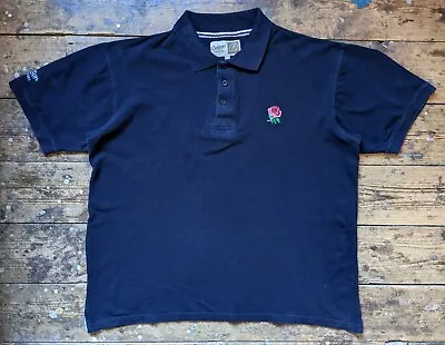 England Cotton Traders Classics Navy Rugby Short Sleeve Shirt Jersey Polo Top L • £19.99