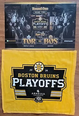 2024 Boston Bruins Centennial Playoff Poster & Rally Towel Game 2 Toronto  • $20.99