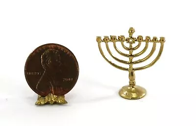 Dollhouse Miniature 1:12 Gold Jewish Menorah • $5.99