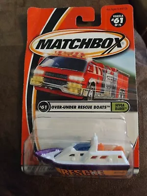 Vtg Matchbox Scuba Dudes Over Under Rescue Boats #61 White Purple Boat 2000 • $6.29