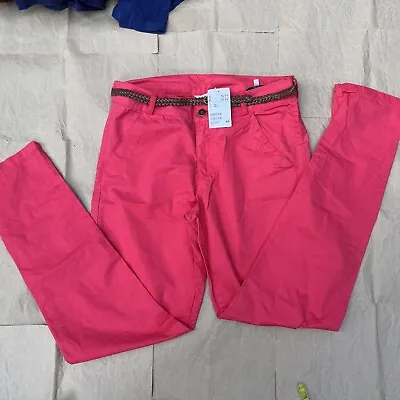 £10 • Buy H&M Girls Pink Chinos With Brown Belt - Age 14+ - New With Tags