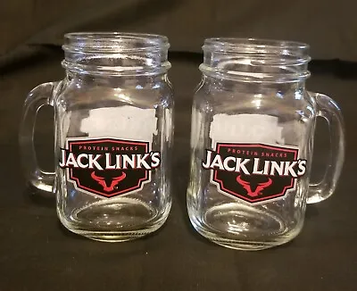 Jack Links Beef Jerky Promotional Clear Glass Mugs. Set Of 2 • £12.05