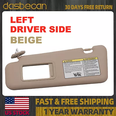 Beige Left Driver Side Sun Visor With Light For Toyota Highlander 2008-2013 • $25.19