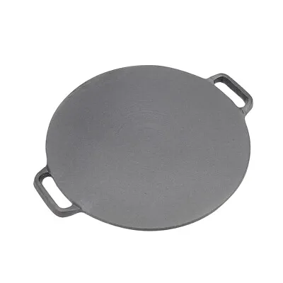 £24.95 • Buy Large Cast Iron Frying Pan Flat Pancake Pizza Steak Griddle Hot Plate 32cm Round