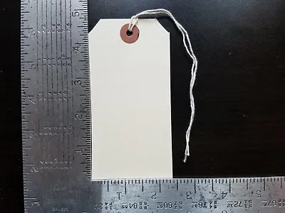 100 Manila Inventory Shipping Hang Tags Size #5 With String 4 3/4  X 2 3/8  • $8.74