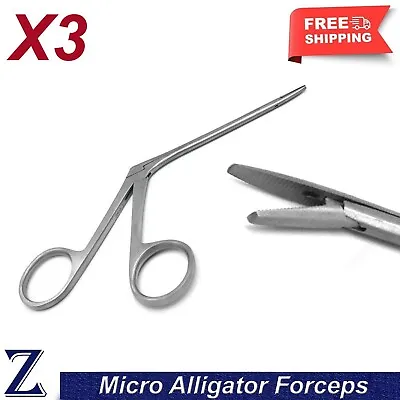 3 PCS Set Micro Alligator Ear Forceps Crocodile Surgical Veterinary Instruments • £49.99