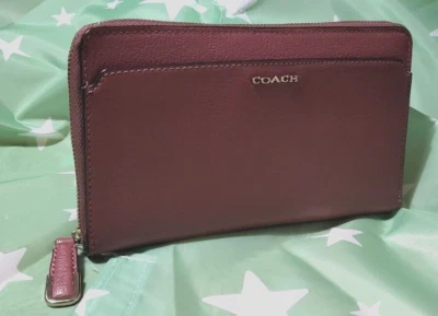 £29 • Buy Coach Dusky Rose Leather Zip Around Large Purse/wallet.