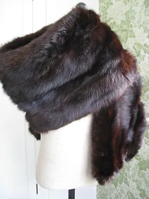 $399.99 • Buy Real Dark Mahogany Sable Fur Stole, Scarf Shrug, Shawl 