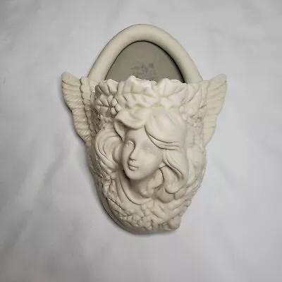 8in Gothic Vintage Angel Fairy Candle Wall Holder With Frame In Ivory • £9.64