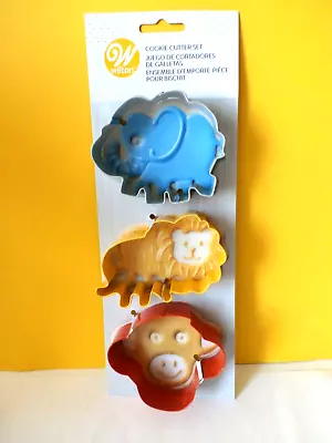 Wilton Safari Cookie Cutter Set Elephant Lion Monkey NEW • $9.12