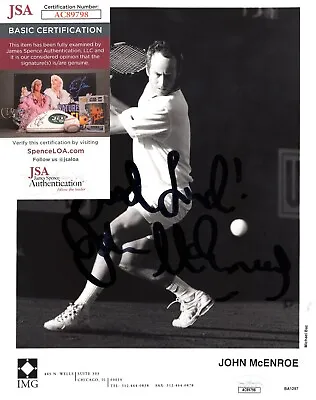 $99.99 • Buy John McEnroe Tennis Legend Hand Signed Autograph 8x10 Photo With JSA COA