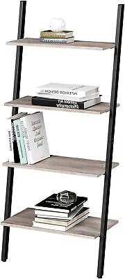 Standing Shelf Ladder Shelf Wall Shelf With 4 Levels Bookcase Leans On The Wall • £45