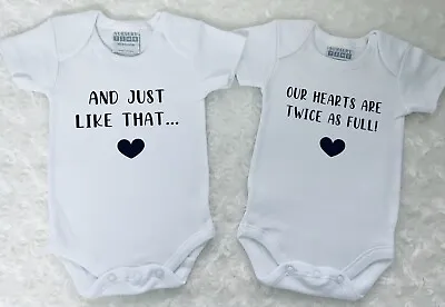 Twin Baby Vests Gifts For Twin Babies Baby Shower • £18