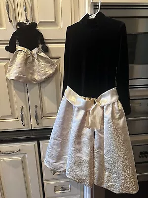 American Girl Size 7 Dress For Girl And Matching Dress For AG Doll Black/Gold • $40