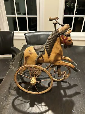 Vtg Wooden Horse Tricycle • $225