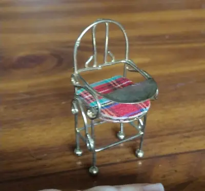 High Chair Wire Dollhouse Furniture Vintage Metal • $3.99